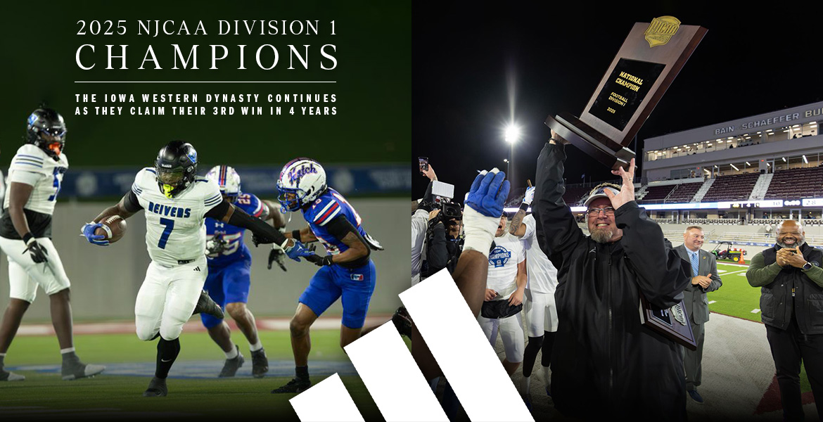 Iowa Western wins the D1 JUCO National Championship for the 3rd time in the last 4 years.