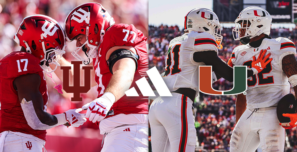 Good luck to our adidas teams, IU v MIA, in the NCAA football National Championship Game happening Monday, January 19th.
