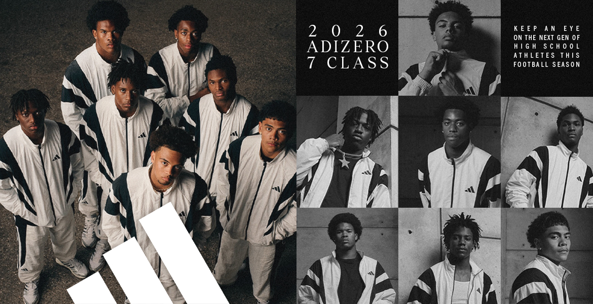 Keep an eye on the next gen of high school athletes this football season. Welcoming the 2026 adizero 7 class: A’mir Sears, Braylon Clark, David Jacobs, Honor Fa'alave-Johnson, Jamier Brown, Nick Lennear, and Trae Taylor.